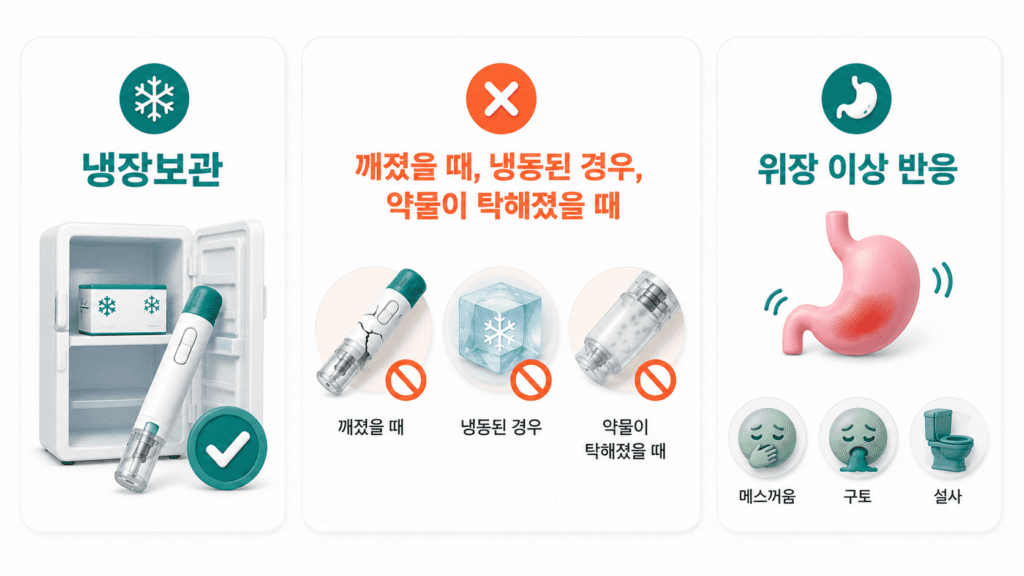 마운자로 냉장 보관법 및 부작용 발생 시 투여 주의사항