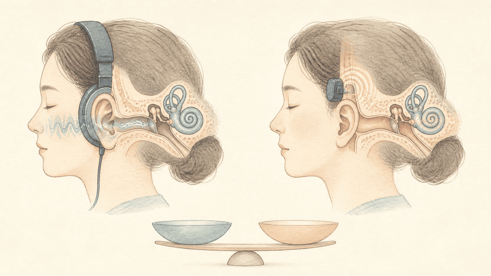 기도 경로와 골도 경로를 비교하는 두 검사