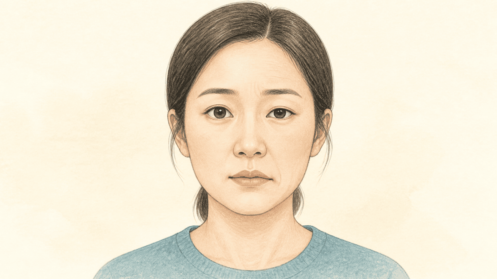 한쪽 이마와 눈, 입꼬리가 함께 약해진 벨 마비 개념도