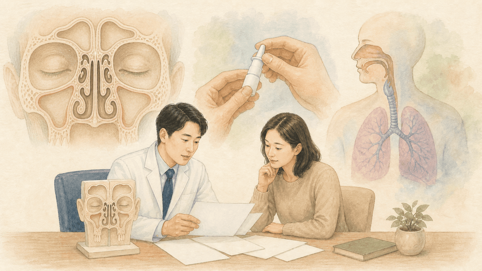 진단과 치료 과정을 다시 살피는 상담 그림
