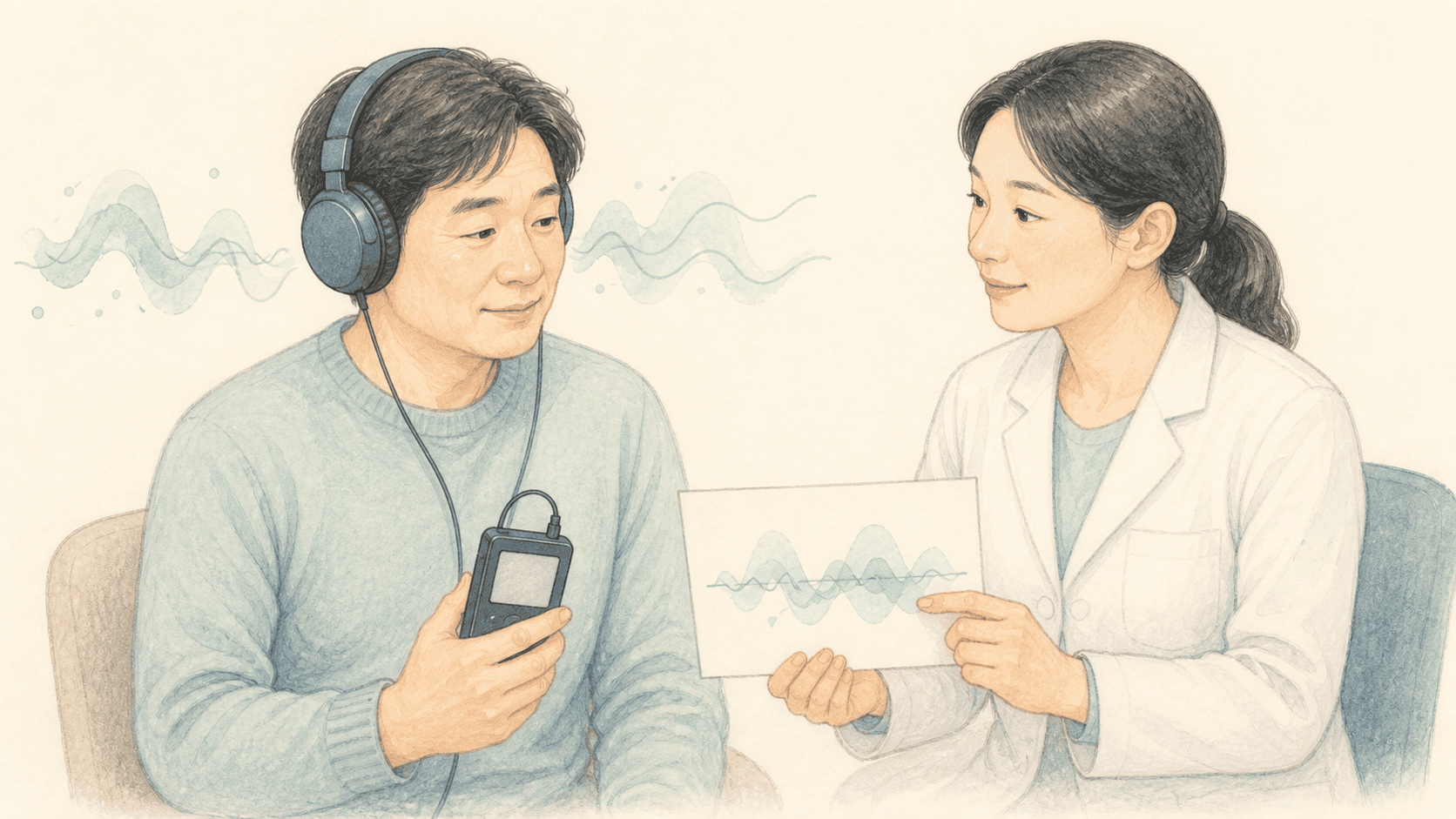 개인화된 소리 플레이어와 상담을 함께 구성한 이명 프로그램 그림