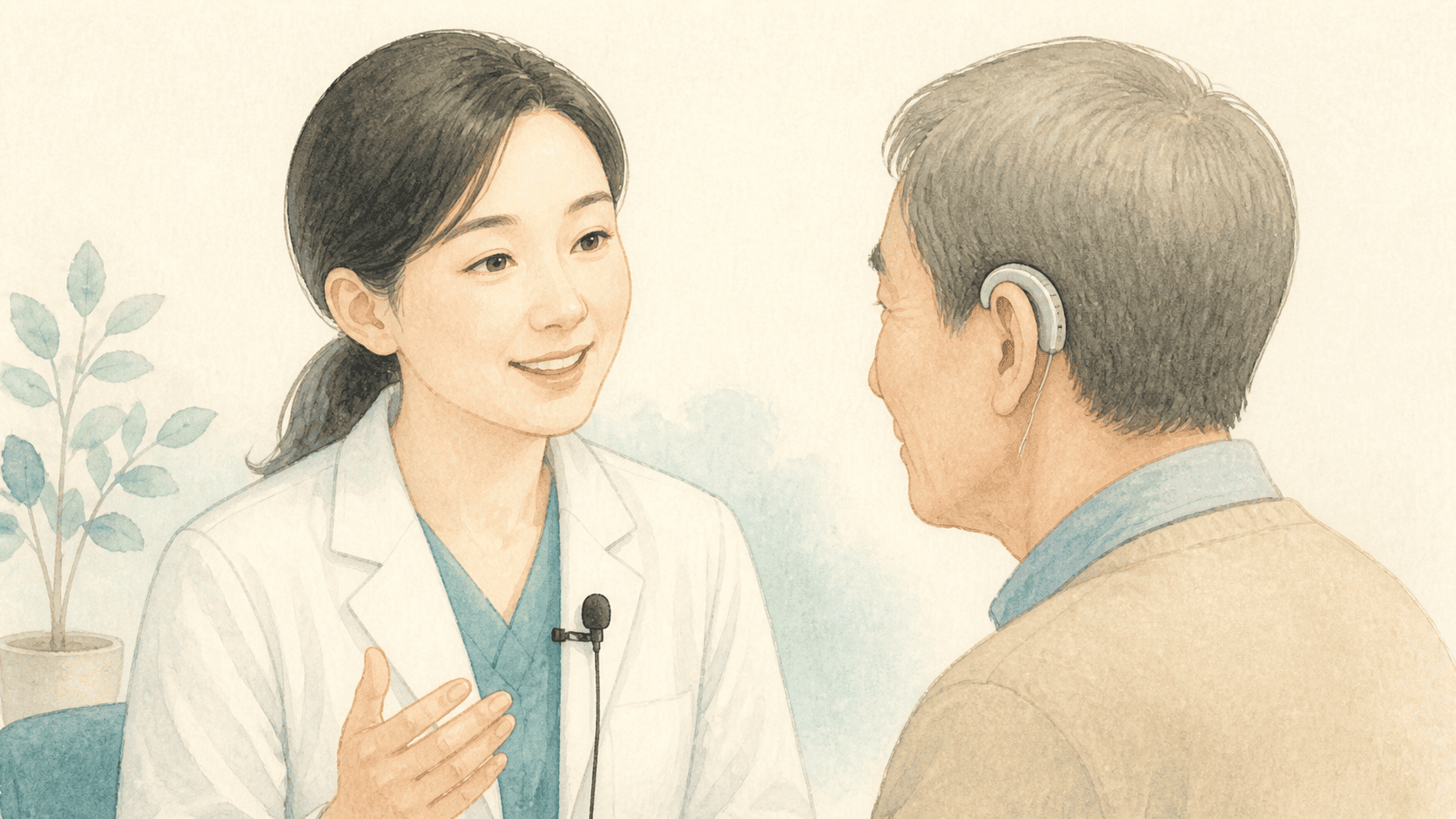 말하는 사람의 원격 마이크와 난청 사용자의 수신기