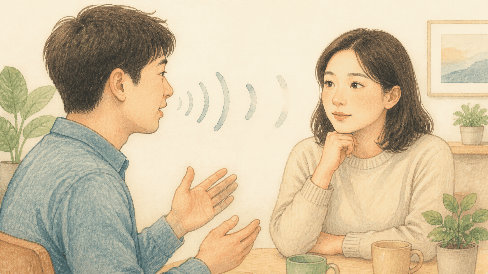 큰 말소리 일부만 귀에 닿는 고도 난청 2D 일러스트