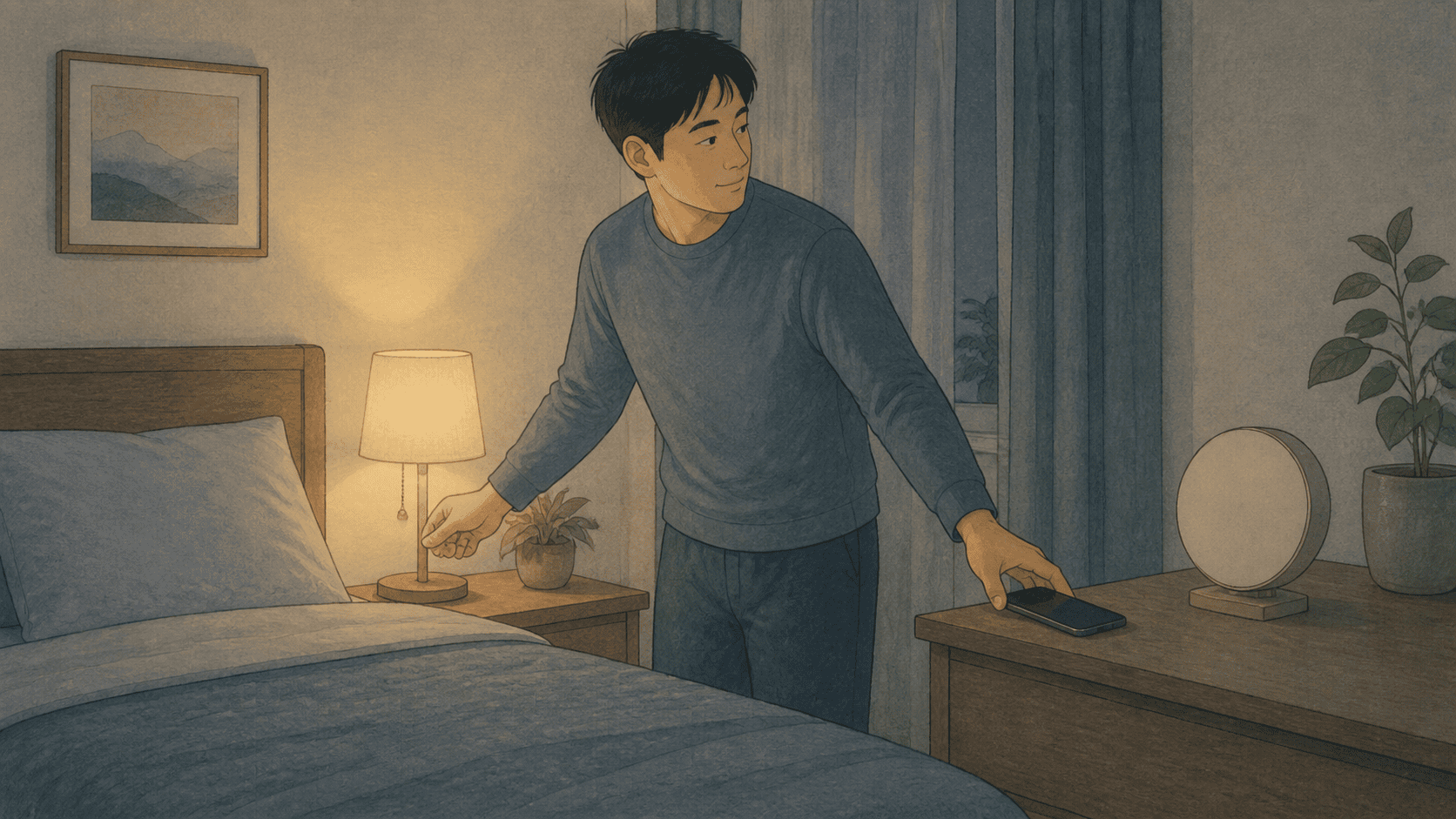 규칙적인 시간과 편안한 침실의 수면 위생 습관