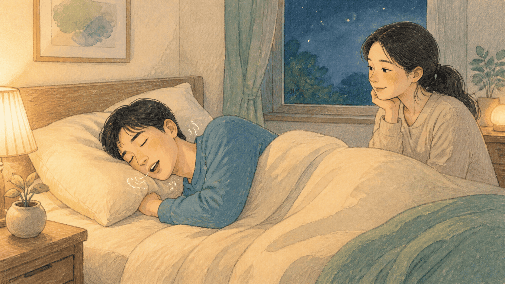 자는 동안 짧게 말하는 사람을 살피는 가족