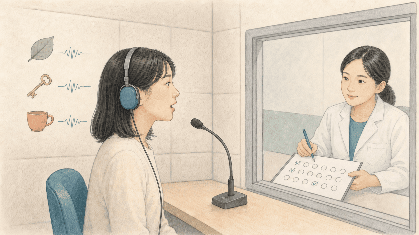 단음절어를 듣고 따라 말하는 단어인지도 검사 그림