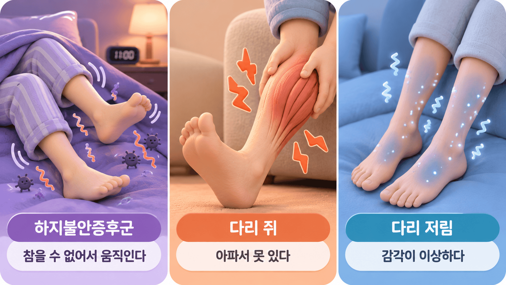 하지불안증후군과 다리 쥐, 저림의 차이