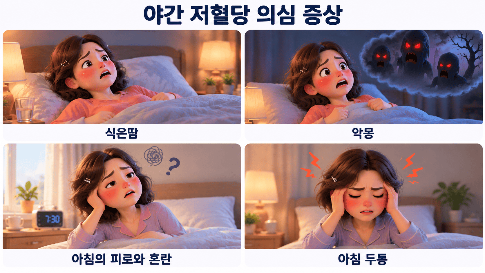 식은땀, 악몽, 아침 피로 등 야간 저혈당 의심 증상