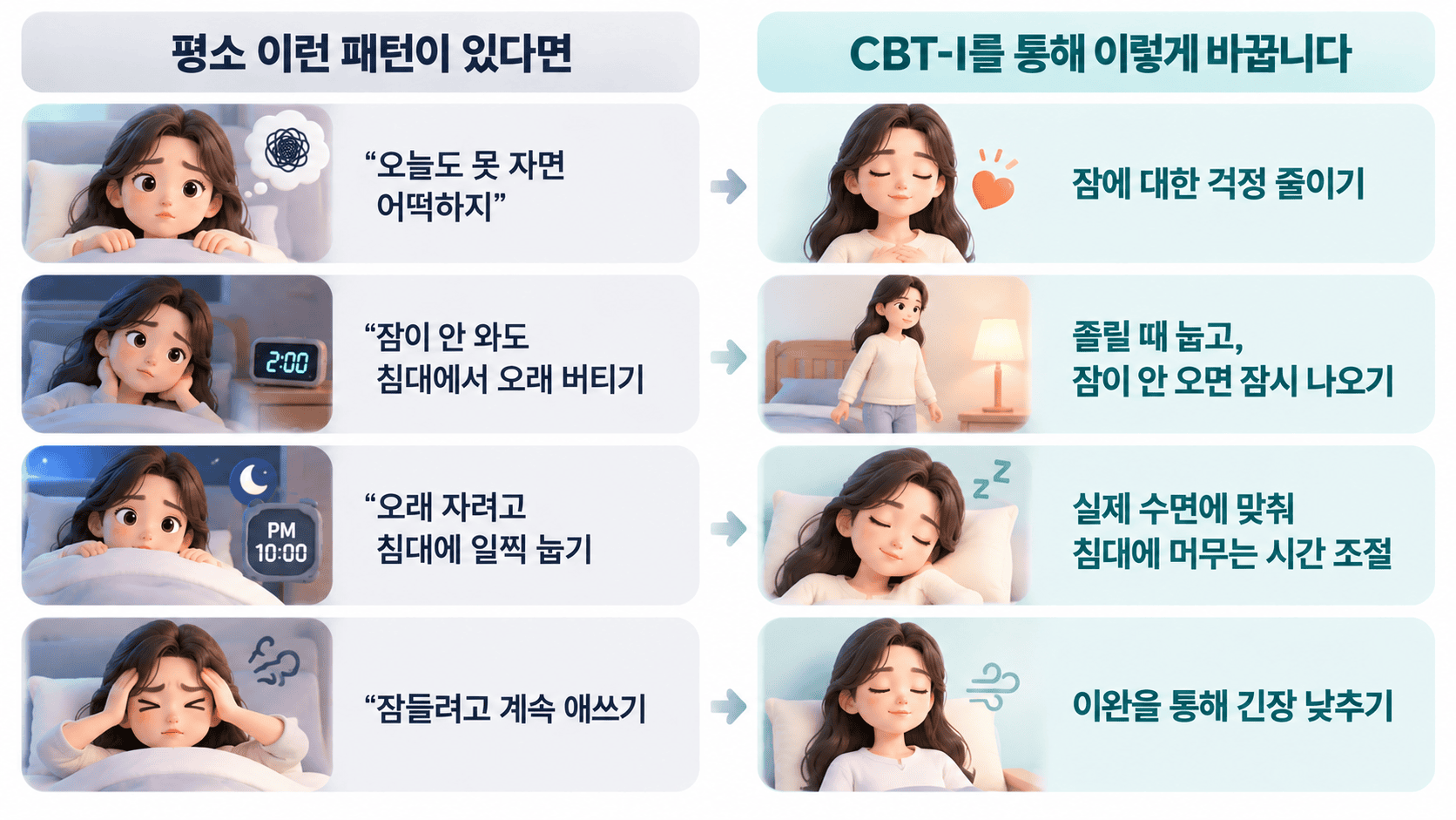 인지행동치료로 수면 습관을 바꾸는 과정